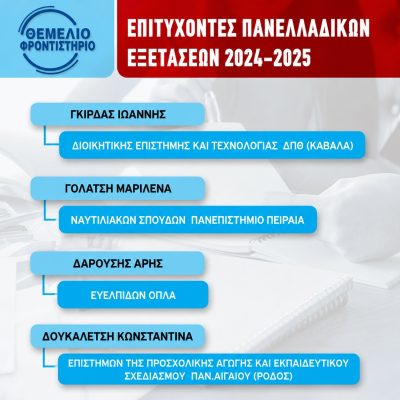 Επιτυχόντες 2024 2025 2